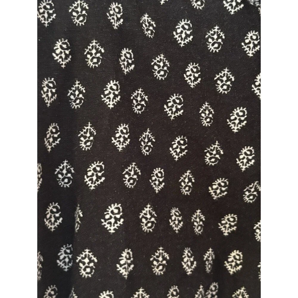 Gap Black Printed Pull On Shorts Womens 18 Linen Blend Drawstring Loose Fit